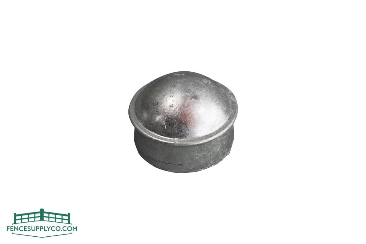 Dome Top Round Post Cap Galvanized - FenceSupplyCo.com