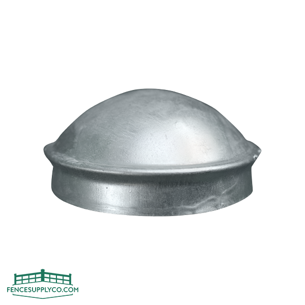 Dome Top Round Post Cap Galvanized - FenceSupplyCo.com