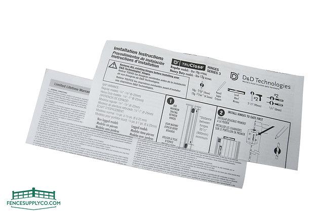 D&D TruClose Hinge with Alignment Legs - TCA1L2S3BT - FenceSupplyCo.com