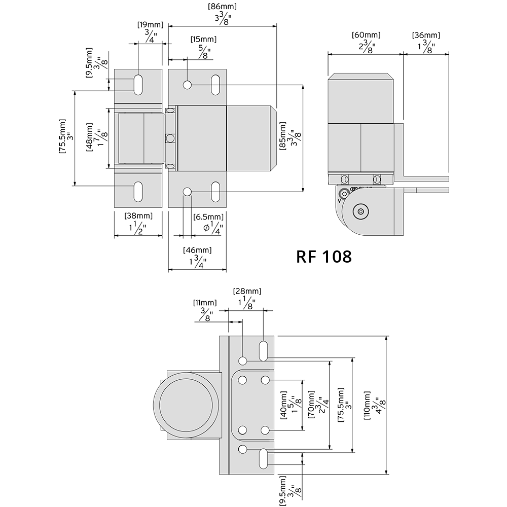 D&D SureClose ReadyFit Heavy Duty Hinge/Closer - Aluminum Brackets 74108313 - FenceSupplyCo.com